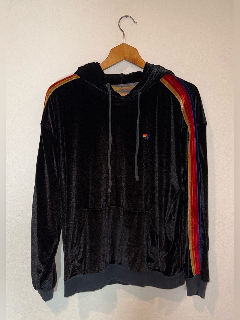 AVIATOR NATION Classic Velvet Sweatsuit Matching Set in Black Size Medium - Picture 3 of 14